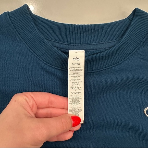 Alo💙 Accolade Sweatshirt - Size S - Eclipse Blue - Picture 5 of 11